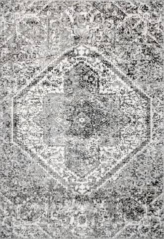 Silver 5' x 8' Inlay Medallion Rug swatch