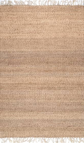 Natural 9' x 12' Solid Jute Tassel Rug swatch