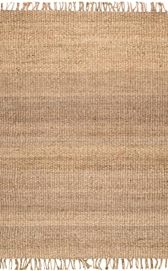 Tan 8' x 10' Solid Jute Tassel Rug swatch