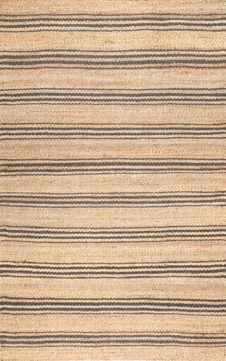 Natural 2' x 8' Sycamore Striped Jute Rug swatch