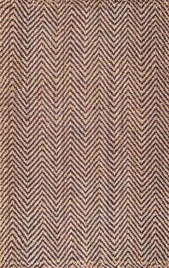 Navy Handwoven Jute Jagged Chevron Rug swatch