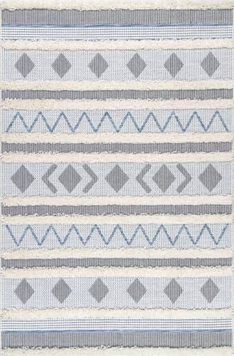 Denim Blue Textured Stripes Rug swatch