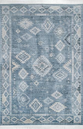Blue 10' x 14' Venice Fringed Rug swatch