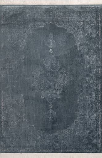 Blue 6' x 9' Withering Medallion Fringe Rug swatch