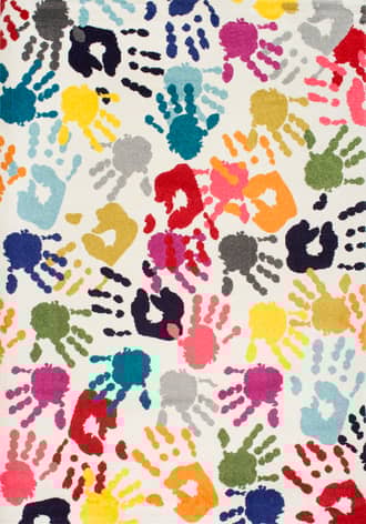 Multi 2' 5" x 8' Handprint Collage Rug swatch