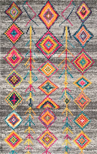 Dark Grey Aztec Diamonds Shag Rug swatch