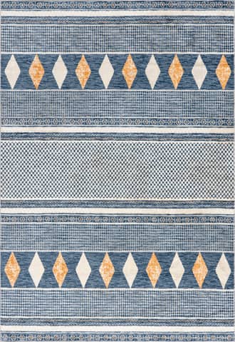 Blue Kyla Banded Diamond Rug swatch