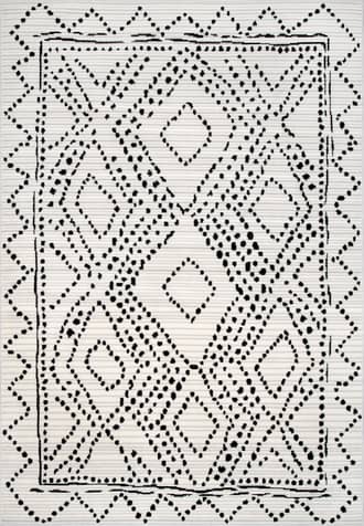 Black Dotted Diamond Trellis Rug swatch