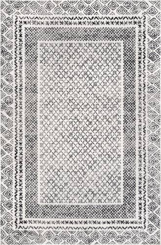 Light Gray Bordered Lattice Rug swatch