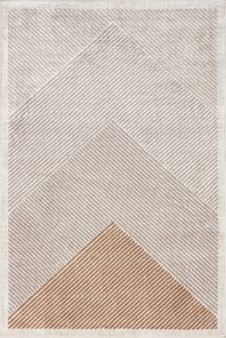 Beige 6' 7" x 9' Mae Traverse Stripes Rug swatch