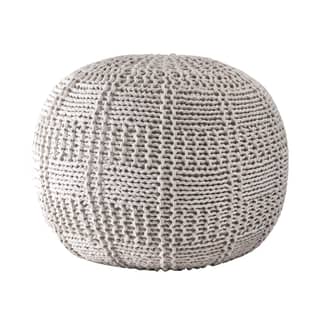 Knitted Cotton Basketweave Pouf primary image