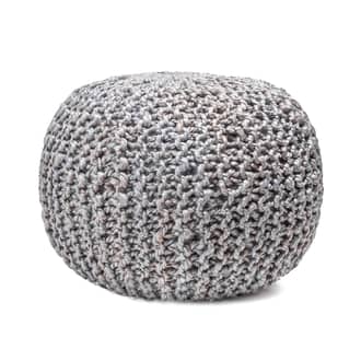 Light Grey Knitted Jute Pouf swatch