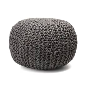 Dark Gray Knitted Jute Pouf swatch