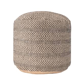 Braided Jute Chevron Stripes Pouf primary image