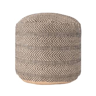 Braided Jute Chevron Stripes Pouf primary image