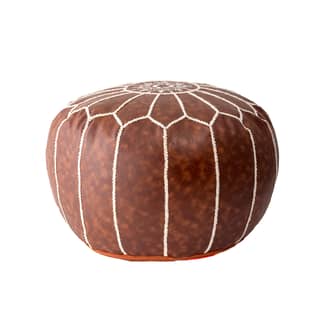 Faux Leather Pouf primary image