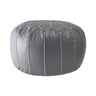 Grey Faux Leather Pouf swatch