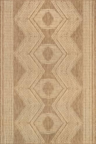 Light Brown 2' x 8' Iris Totem Indoor/Outdoor Flatweave Rug swatch