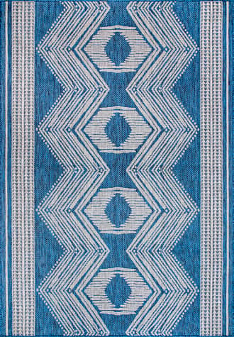 Blue 2' x 3' Iris Totem Indoor/Outdoor Flatweave Rug swatch