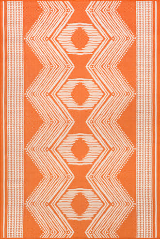 Orange 10' x 13' Iris Totem Indoor/Outdoor Flatweave Rug swatch