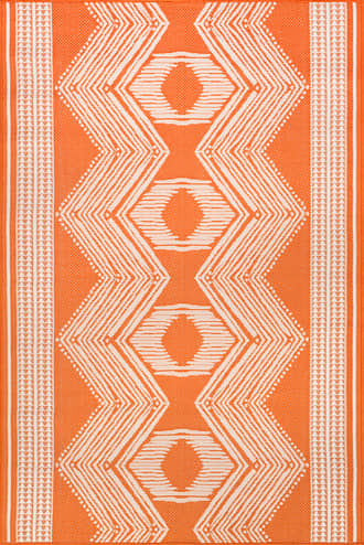 Orange Iris Totem Indoor/Outdoor Flatweave Rug swatch