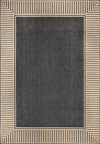 9' 6" x 12' Striped Border Indoor/Outdoor Flatweave Rug primary image