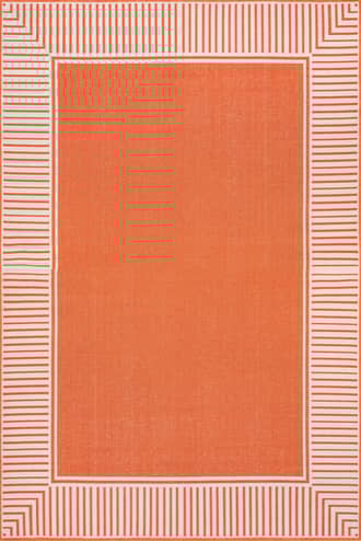 Orange Striped Border Indoor/Outdoor Flatweave Rug swatch