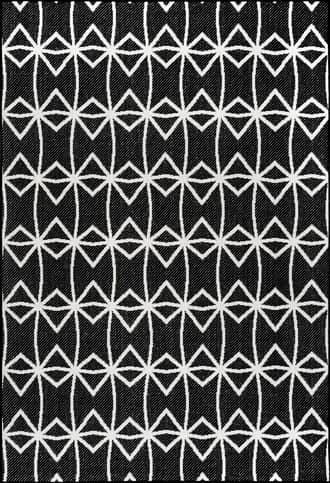 Black Ivied Trellis Indoor/Outdoor Flatweave Rug swatch