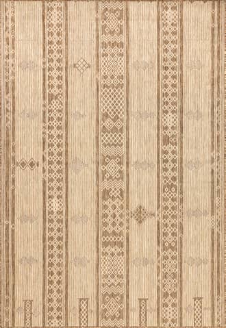 Beige Banded Indoor/Outdoor Flatweave Rug swatch