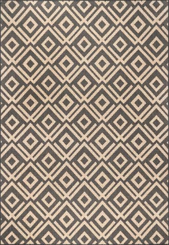 Dark Gray Winged Birdseye Lattice Indoor/Outdoor Rug swatch