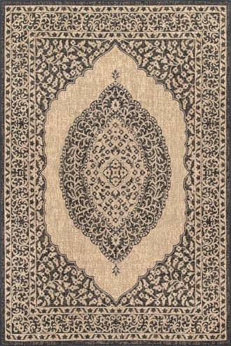 Charcoal Iris Medallion Indoor/Outdoor Rug swatch