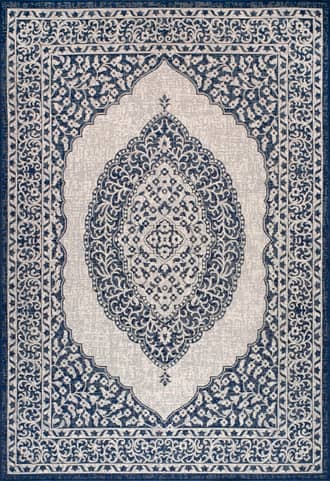 Navy Iris Medallion Indoor/Outdoor Rug swatch