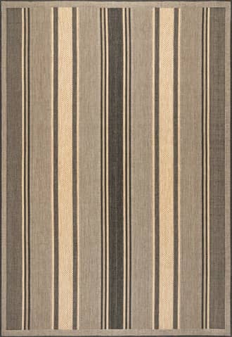 Charcoal Bayadere Striped Indoor/Outdoor Rug swatch