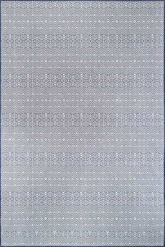 Navy Birdseye Striped Indoor/Outdoor Rug swatch