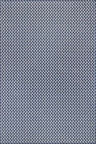 Navy Herringbone Indoor/Outdoor Rug swatch