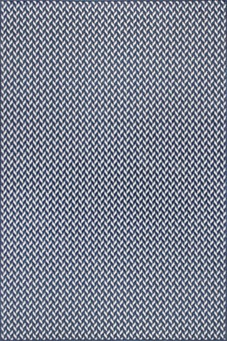 Navy 4' x 6' Herringbone Indoor/Outdoor Rug swatch