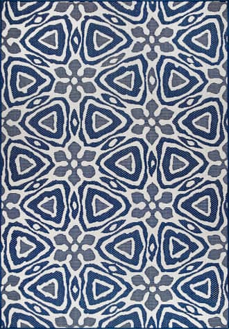 Navy Snowflake Lattice Indoor/Outdoor Rug swatch