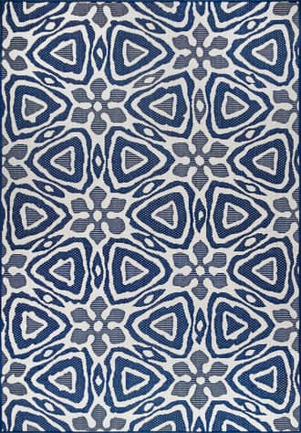 Navy 4' x 6' Snowflake Lattice Indoor/Outdoor Rug swatch