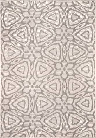 Grey 4' x 6' Snowflake Lattice Indoor/Outdoor Rug swatch