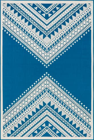 Teal Aztec Prism Indoor/Outdoor Rug swatch