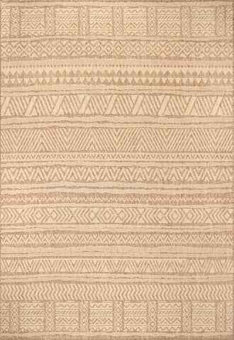 Beige Striped Banded Indoor/Outdoor Rug swatch