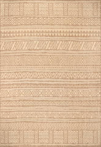 Beige Striped Banded Indoor/Outdoor Rug swatch