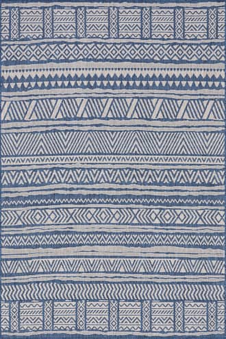 Blue Striped Banded Indoor/Outdoor Rug swatch