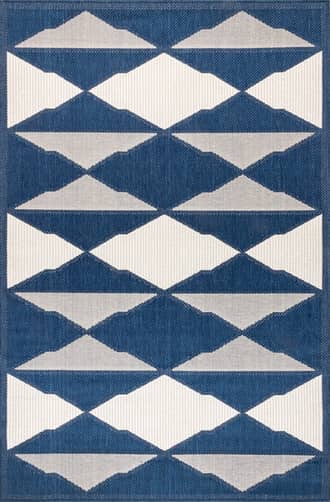 Navy Ziggy Diamonds Indoor/Outdoor Rug swatch