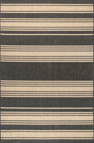 Charcoal Romy Striped Indoor/Outdoor Rug swatch