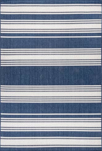 Navy Romy Striped Indoor/Outdoor Rug swatch