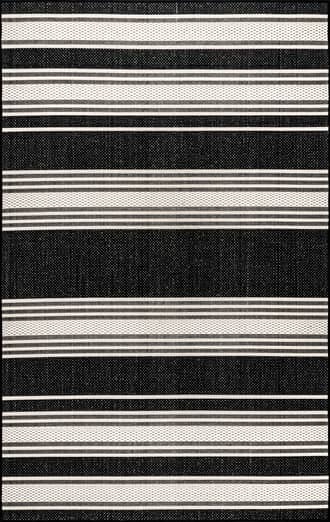 Black Romy Striped Indoor/Outdoor Rug swatch
