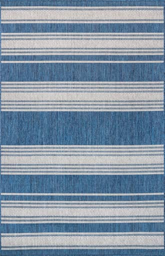 Blue Romy Striped Indoor/Outdoor Rug swatch