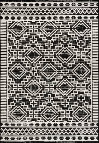 Black Moroccan Diamond Indoor/Outdoor Rug swatch