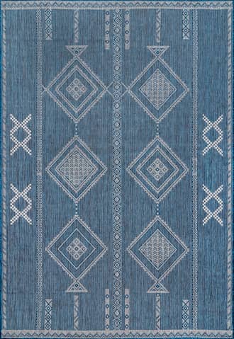 Blue Tessa Geometric Indoor/Outdoor Rug swatch